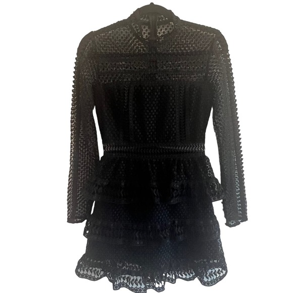 SELF-PORTRAIT Ava Guipure Lace Mini Dress Size 4 - Picture 3 of 10